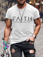 Faith Ephesians 2:8 Verse Religious Outfit Church Christian Print T-Shirt White / S