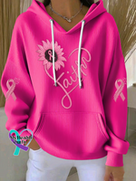 Faith Pink Ribbon Breast Cancer Awareness Casual Hoodie Sweatshirt Pink / S