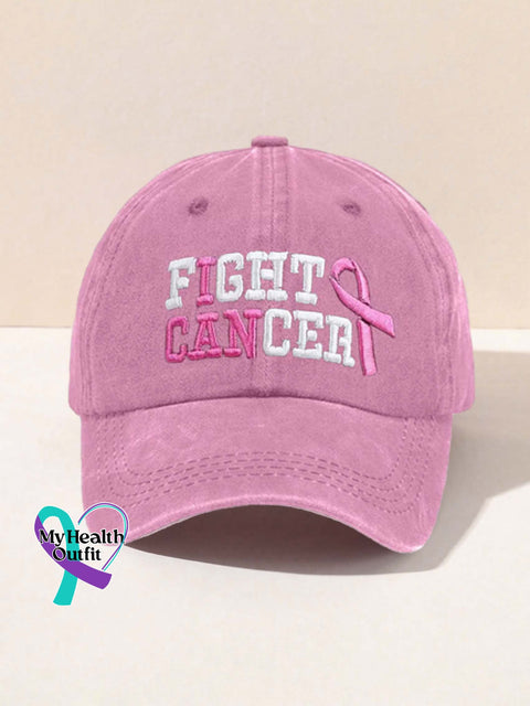 Fight Cancer Breast Cancer Awareness Pattern Art Print Hats Pink / Onesize