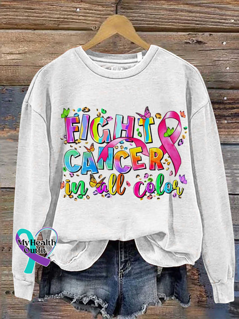 Fight Cancer In All Colors Breast Awareness Sweatshirt One / S