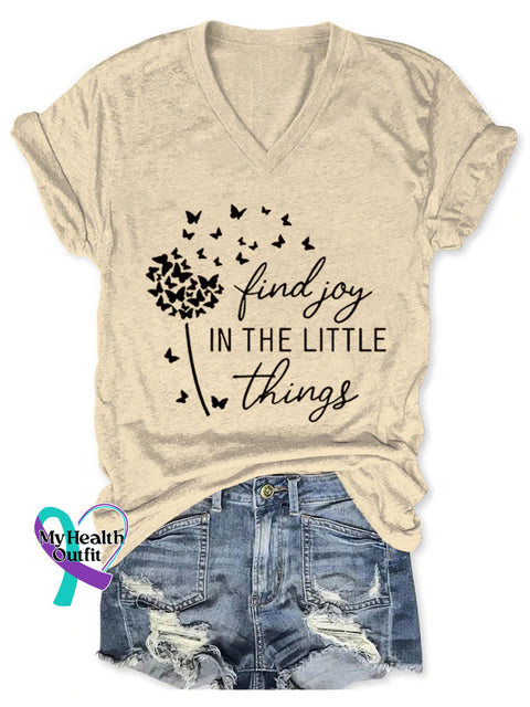 Find Joy In The Little Things Art Print Casual T-Shirt Sand / S