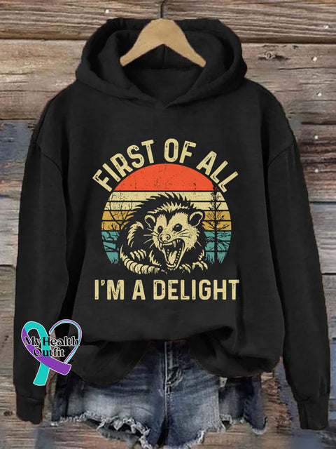 First Of All I’m A Delight Hoodie Black / S