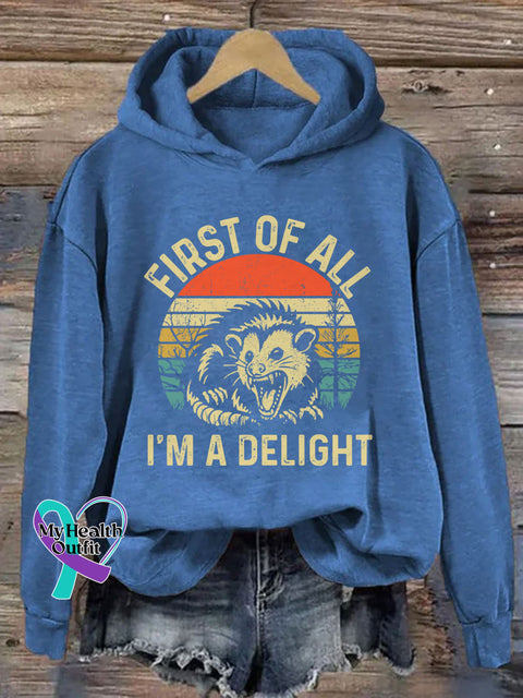 First Of All I’m A Delight Hoodie Blue / S