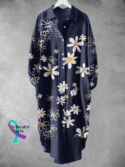 Floral Art Print Long Skirt Muilticolor / S