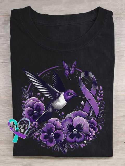 Floral Bird Alzheimer’s Awareness T-shirt Black / S
