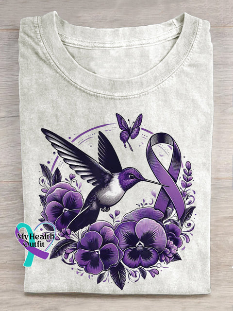 Floral Bird Alzheimer’s Awareness T-shirt White / S