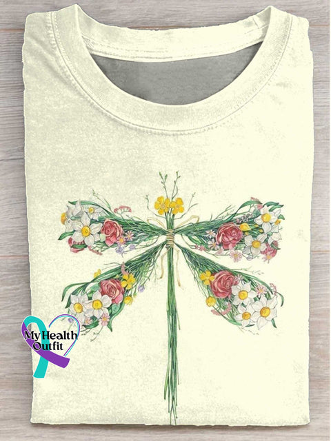 Floral Dragonfly T-shirt Multicolor / S