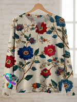 Floral Print Buttoned Cardigan Sweater Multicolor / S