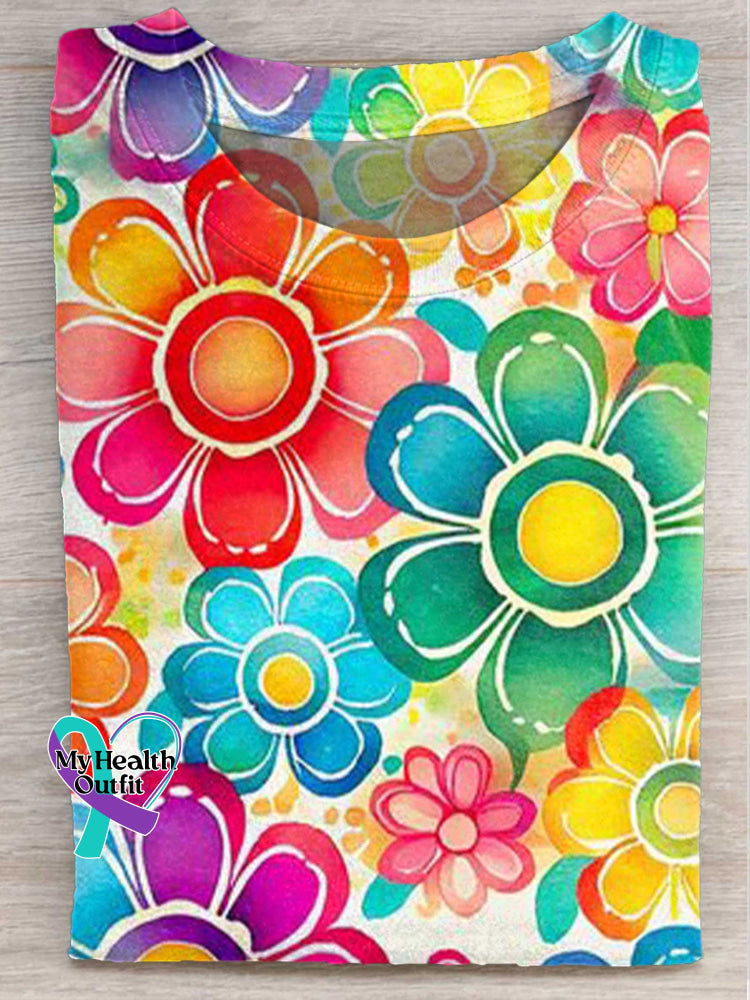 Floral Print T-shirt Multicolor / S