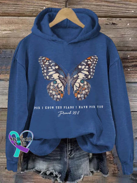 For I Know The Plans Have You Art Print Casual Hoodie Sweatshirt Blue / S