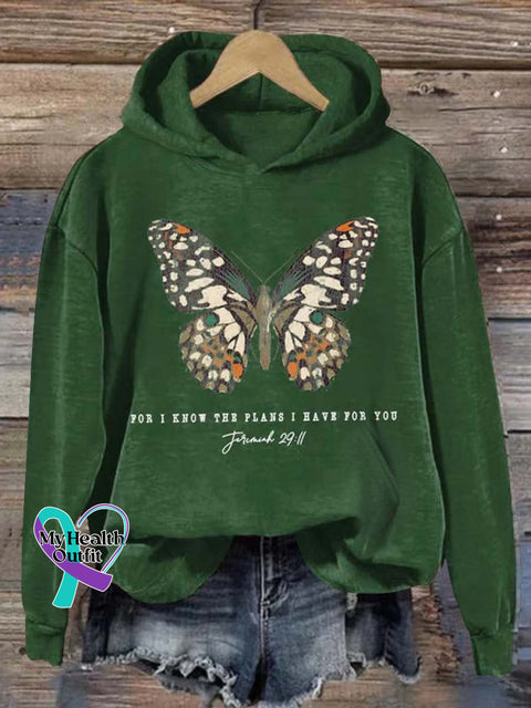For I Know The Plans Have You Art Print Casual Hoodie Sweatshirt Green / S