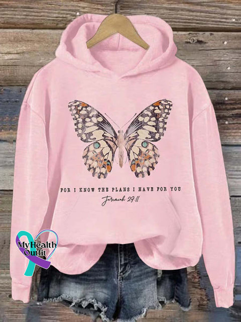 For I Know The Plans Have You Art Print Casual Hoodie Sweatshirt Pink / S