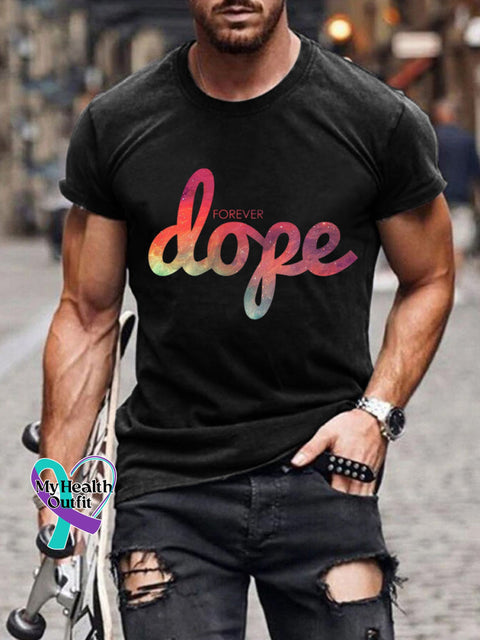 Forever Dope Text Print Men’s Casual Crew Neck Short Sleeve T-Shirt Black / S