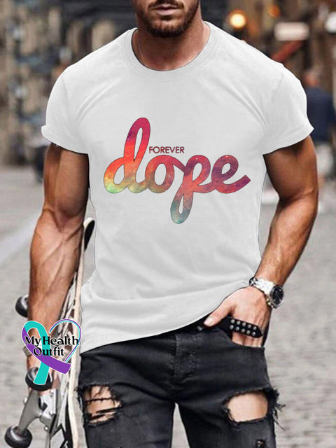 Forever Dope Text Print Men’s Casual Crew Neck Short Sleeve T-Shirt White / S