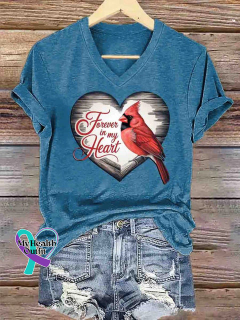 Forever in My Heart Art T-Shirt Blue / S