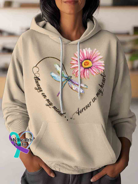 Forever In My Heart Dragonfly Art Casual Hoodie Sweatshirt Apricot / S