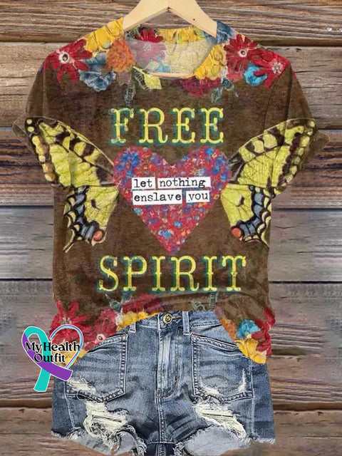 Free Spirit Let Nothing Enslave You Mental Health Awareness T-Shirt Multicolor / S