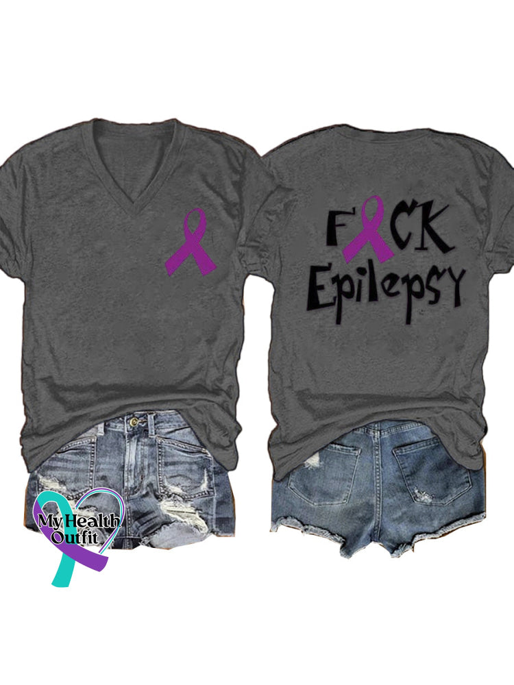 Fuck Epilepsy Short Sleeve Casual t-Shirt Grey / S