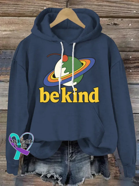 Funny Be Kind Art Print Casual Sweatshirt Blue / S
