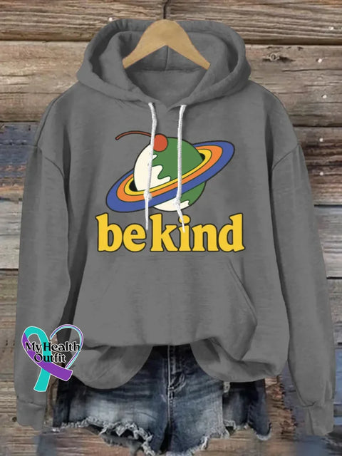 Funny Be Kind Art Print Casual Sweatshirt Grey / S