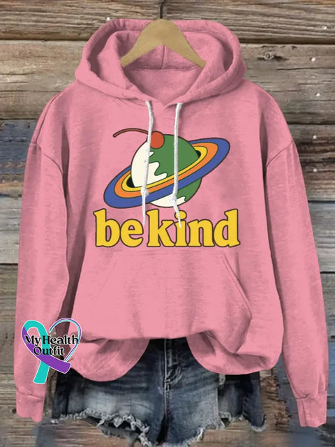 Funny Be Kind Art Print Casual Sweatshirt Pink / S