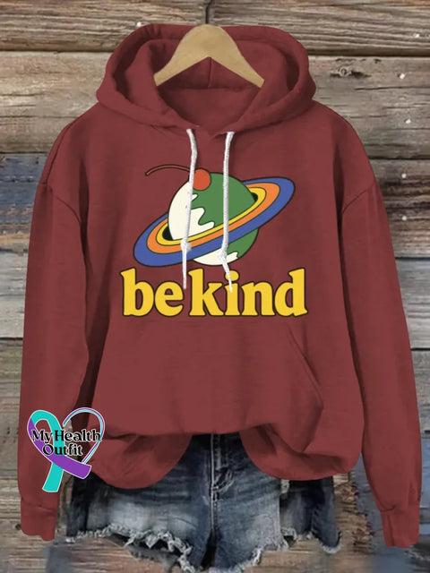 Funny Be Kind Art Print Casual Sweatshirt Red / S