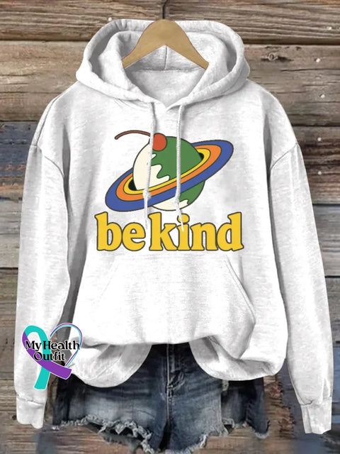 Funny Be Kind Art Print Casual Sweatshirt White / S