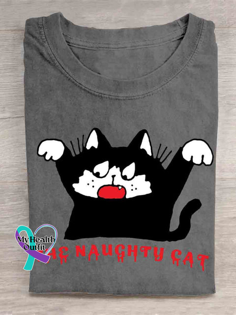 Funny Cat Art T-shirt Grey / S