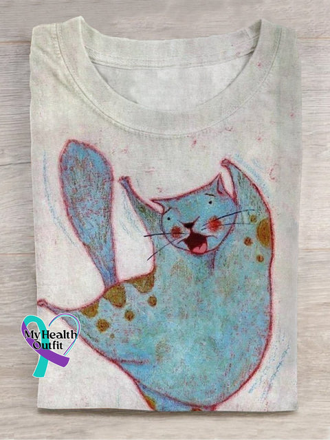 Funny Cat T-Shirt Multicolor / S