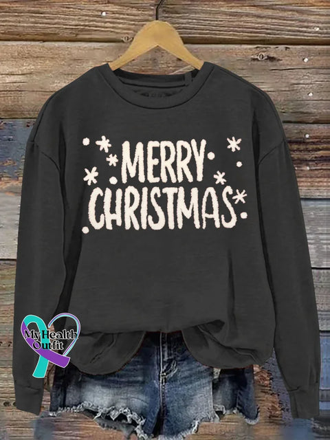 Funny Christmas Art Print Casual Sweatshirt Black / S