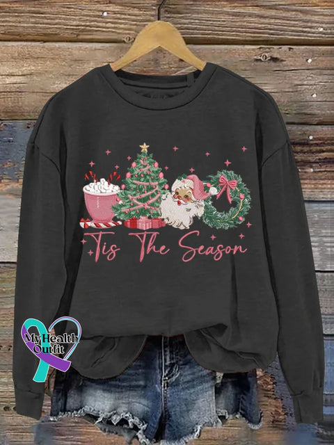 Funny Christmas Art Print Casual Sweatshirt Black / S