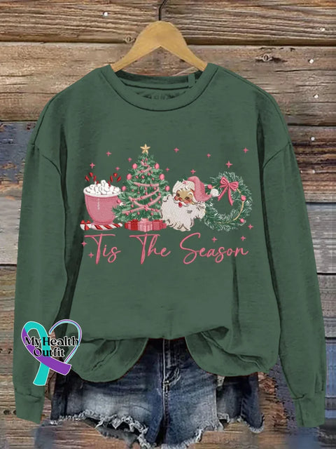 Funny Christmas Art Print Casual Sweatshirt Green / S