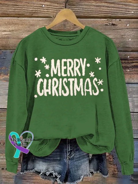 Funny Christmas Art Print Casual Sweatshirt Green / S