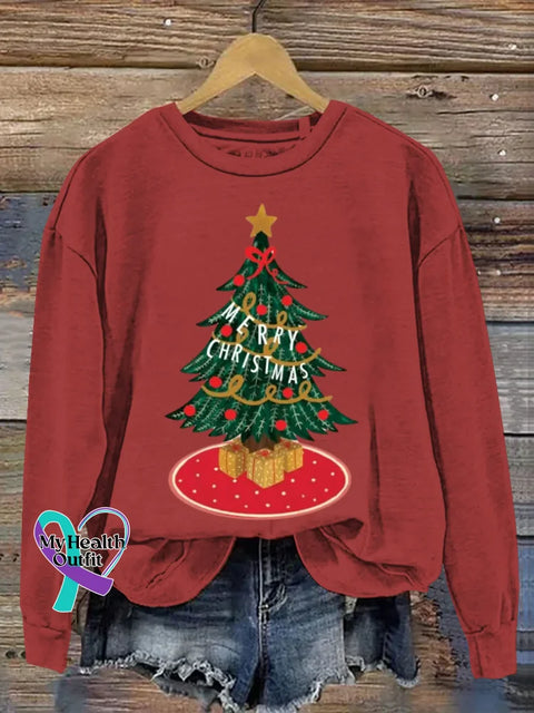Funny Christmas Art Print Casual Sweatshirt Red / S
