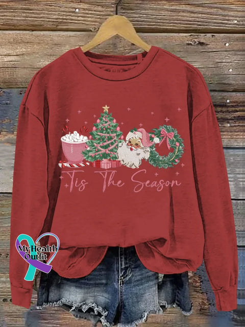 Funny Christmas Art Print Casual Sweatshirt Red / S