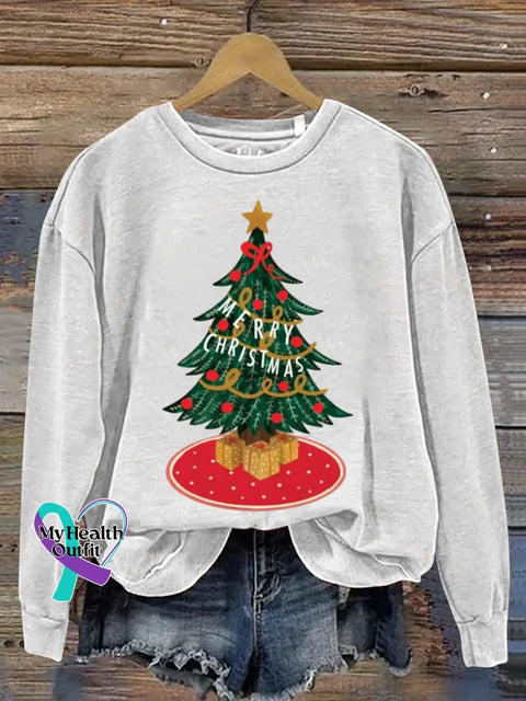Funny Christmas Art Print Casual Sweatshirt White / S