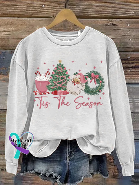 Funny Christmas Art Print Casual Sweatshirt White / S