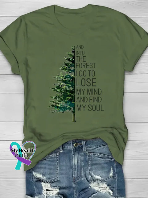 Funny Christmas Word Pattern Art Print Casual Cotton T-shirt Green / S