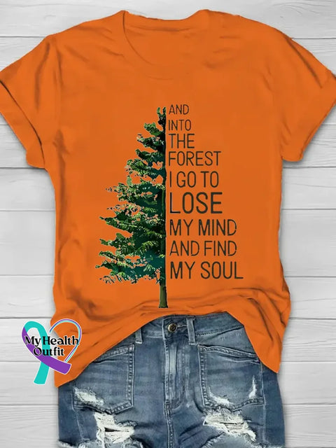 Funny Christmas Word Pattern Art Print Casual Cotton T-shirt Orange / S