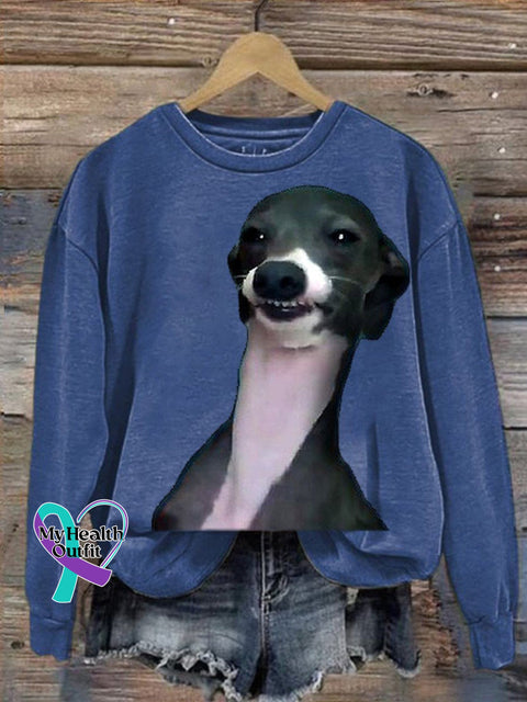 Funny Dogs Art Print Casual Sweatshirt Blue / S