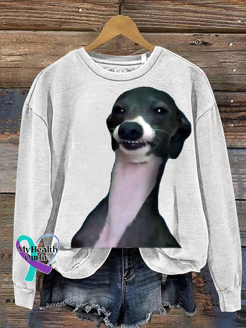 Funny Dogs Art Print Casual Sweatshirt White / S