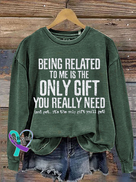 Funny Letter Print Casual Sweatshirt Green / S