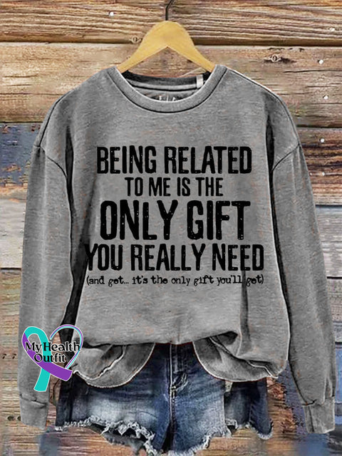 Funny Letter Print Casual Sweatshirt Grey / S