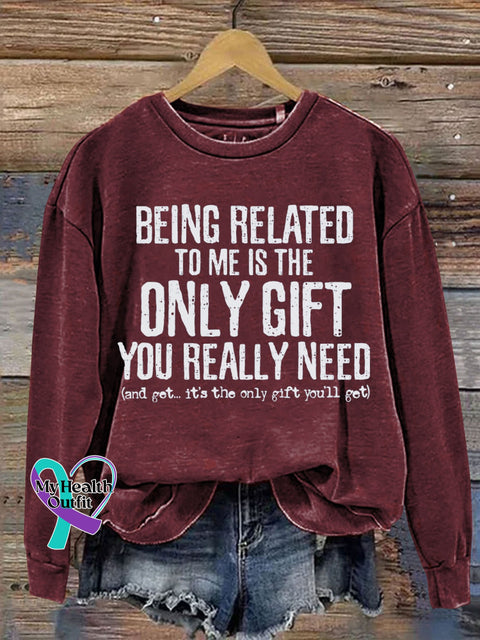 Funny Letter Print Casual Sweatshirt Maroon / S