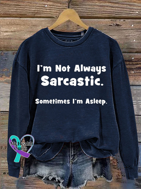 Funny Letter Print Casual Sweatshirt Navy Blue / S