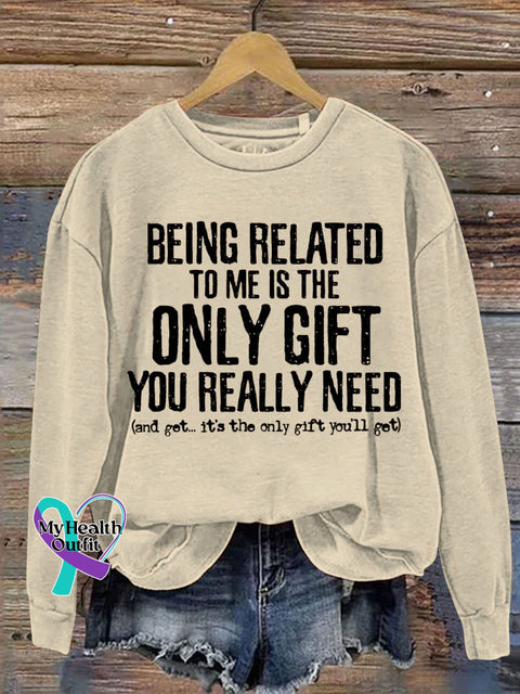 Funny Letter Print Casual Sweatshirt Sand / S