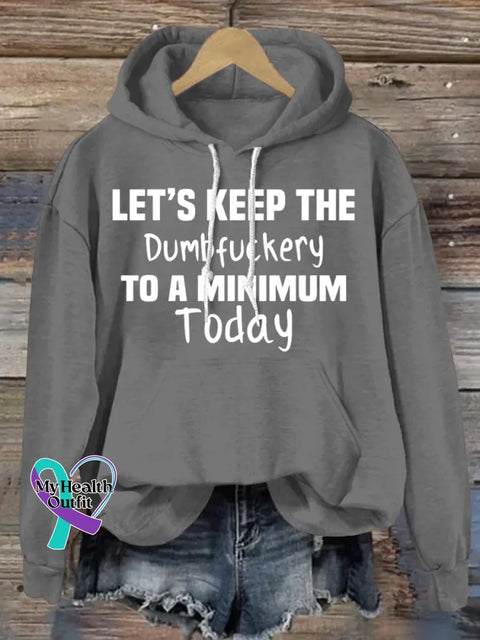 Funny Saying Art Print Casual Hoodie Sweatshirt Grey / S