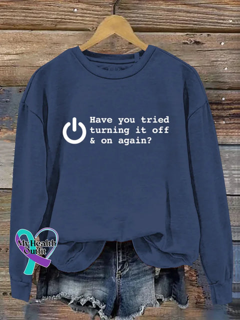 Funny Saying Art Print Casual Sweatshirt Blue / S