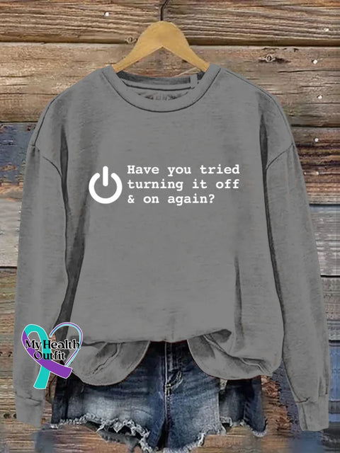 Funny Saying Art Print Casual Sweatshirt Grey / S