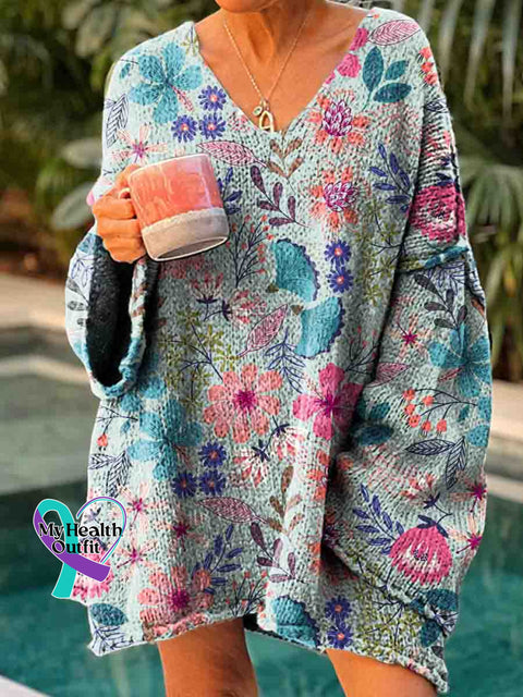 Garden Art Casual Pullover Sweater Multicolor / M